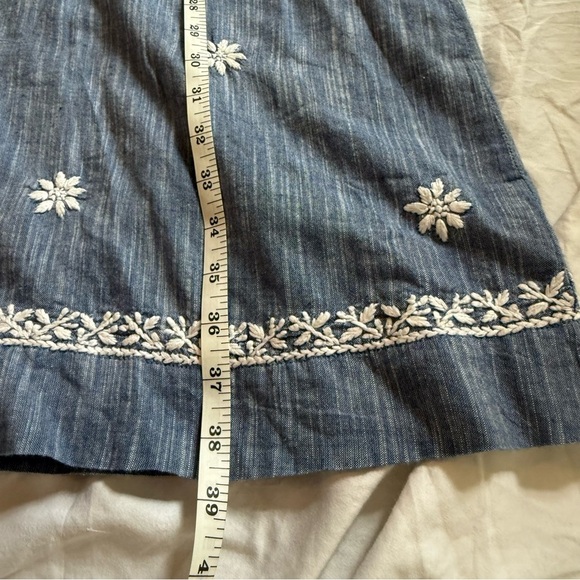 Roller Rabbit | Faith Chambray Embroidered Shift Dress Size Large - Picture 7 of 10